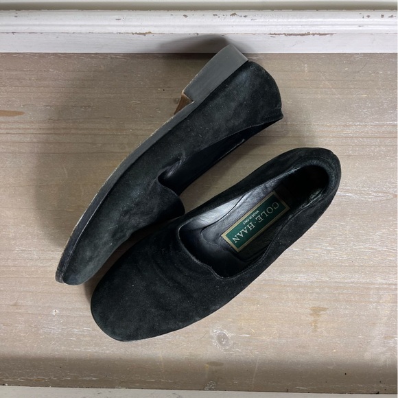 Cole Haan Vintage Made In Italy Womens Black Suede Loafers Size 5 - Picture 7 of 8
